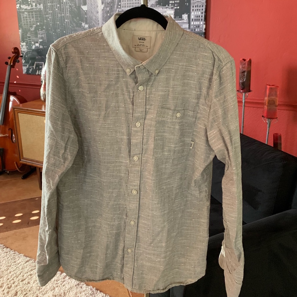 Vans long sleeve button down textured print
